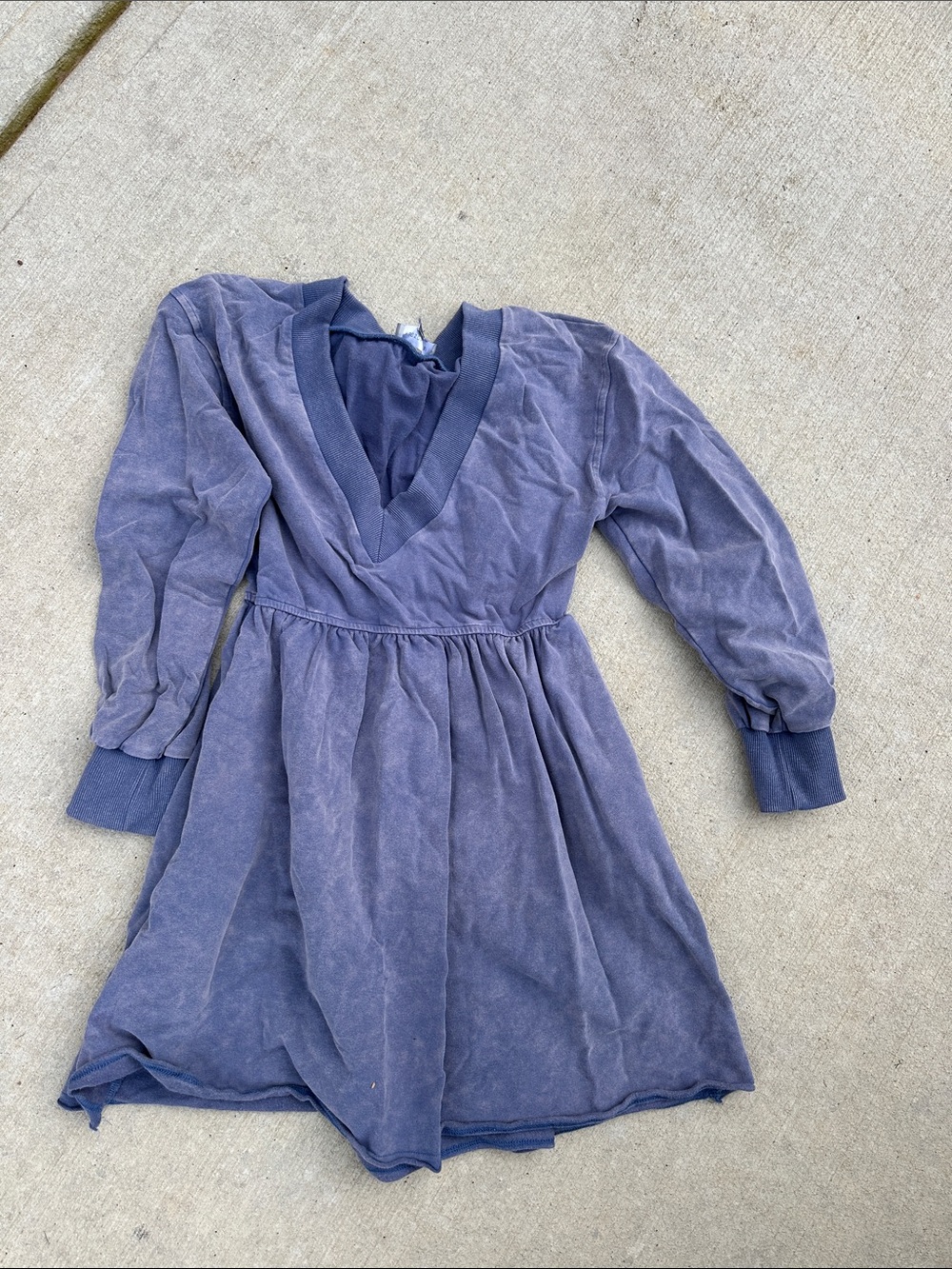 Women’s Purple/Blue Long-Sleeve Velvet Dress